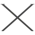 Pieds de table à manger forme de X 2 pcs 90x(72-73) cm acier