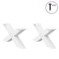 Pieds de table basse forme de X 2 pcs blanc 70x(30-31) cm acier