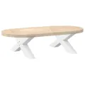 Pieds de table basse forme de X 2 pcs blanc 70x(30-31) cm acier