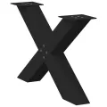 Pieds de table basse forme de X 2 pcs noir 70x(42-43) cm acier