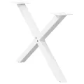 Pieds de table basse forme de X 2 pcs blanc 70x(42-43) cm acier