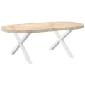 Pieds de table basse forme de X 2 pcs blanc 70x(42-43) cm acier