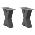 Pieds de table basse forme de X 2 pcs anthracite 30x(30-31) cm