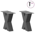 Pieds de table basse forme de X 2 pcs anthracite 30x(30-31) cm