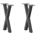 Pieds de table basse forme de X 2 pcs anthracite 38x(42-43) cm