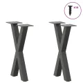 Pieds de table basse forme de X 2 pcs anthracite 38x(42-43) cm