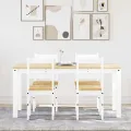 Ensemble à manger Panama 5 pcs blanc bois de pin massif
