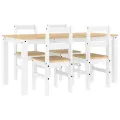 Ensemble à manger Panama 5 pcs blanc bois de pin massif