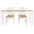 Ensemble à manger Panama 5 pcs blanc bois de pin massif