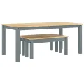 Ensemble à manger Panama 3 pcs gris bois de pin massif