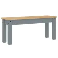 Ensemble à manger Panama 3 pcs gris bois de pin massif