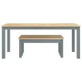 Ensemble à manger Panama 3 pcs gris bois de pin massif