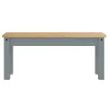 Ensemble à manger Panama 3 pcs gris bois de pin massif