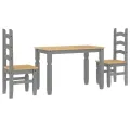 Ensemble à manger Panama 3 pcs gris bois de pin massif