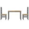 Ensemble à manger Panama 3 pcs gris bois de pin massif