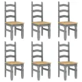 Ensemble à manger Panama 7 pcs gris bois de pin massif