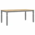 Ensemble à manger Panama 7 pcs gris bois de pin massif