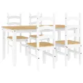 Ensemble à manger Panama 5 pcs blanc bois de pin massif