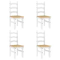 Ensemble à manger Panama 5 pcs blanc bois de pin massif