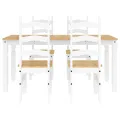 Ensemble à manger Panama 5 pcs blanc bois de pin massif