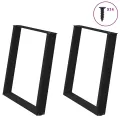 Pieds de table à manger forme de U 2 pcs noir 70x(72-73) cm