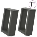 Pieds de table basse forme de U 2 pcs anthracite 30x(30-31) cm