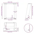 Pieds de table basse forme de U 2 pcs anthracite 30x(30-31) cm