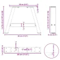 Pieds de table basse forme de A 2 pcs blanc 30x(30-31) cm acier