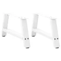 Pieds de table basse forme de A 2 pcs blanc 60x(30-31) cm acier