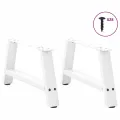 Pieds de table basse forme de A 2 pcs blanc 60x(30-31) cm acier