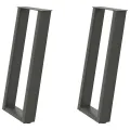 Pieds de table console forme de U 2 pcs 28x(72-73) cm acier