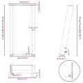 Pieds de table console forme de U 2 pcs 28x(72-73) cm acier