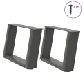 Pieds de table basse forme de U 2 pcs anthracite 50x(30-31) cm