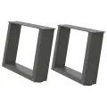 Pieds de table basse forme de U 2 pcs anthracite 50x(30-31) cm