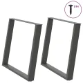 Pieds de table à manger forme de U 2 pcs 90x(72-73) cm acier