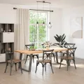 Pieds de table à manger forme de U 2 pcs 90x(72-73) cm acier