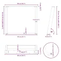 Pieds de table à manger forme de U 2 pcs 90x(72-73) cm acier