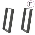 Pieds de table à manger forme de U 2 pcs 60x(72-73) cm acier