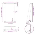 Pieds de table à manger forme de U 2 pcs 60x(72-73) cm acier