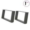 Pieds de table basse forme de U 2 pcs anthracite 60x(30-31) cm