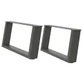 Pieds de table basse forme de U 2 pcs anthracite 60x(30-31) cm