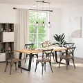 Pieds de table à manger forme de U 2 pcs noir 90x(72-73) cm