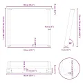 Pieds de table à manger forme de U 2 pcs noir 90x(72-73) cm
