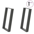 Pieds de table à manger forme de U 2 pcs 50x(72-73) cm acier