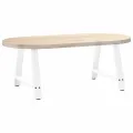 Pieds de table basse forme de A 2 pcs blanc 60x(42-43) cm acier