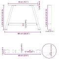 Pieds de table basse forme de A 2 pcs blanc 60x(42-43) cm acier