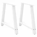 Pieds de table basse forme de A 2 pcs blanc 90x(72-73) cm acier