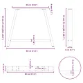Pieds de table basse forme de A 2 pcs blanc 90x(72-73) cm acier