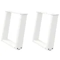 Pieds de table basse forme de U 2 pcs blanc 50x(42-43) cm acier