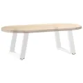 Pieds de table basse forme de U 2 pcs blanc 50x(42-43) cm acier